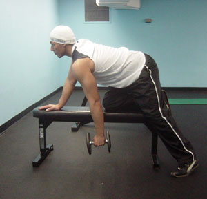 Dumbbell Bent-Over Rows Exercise 1